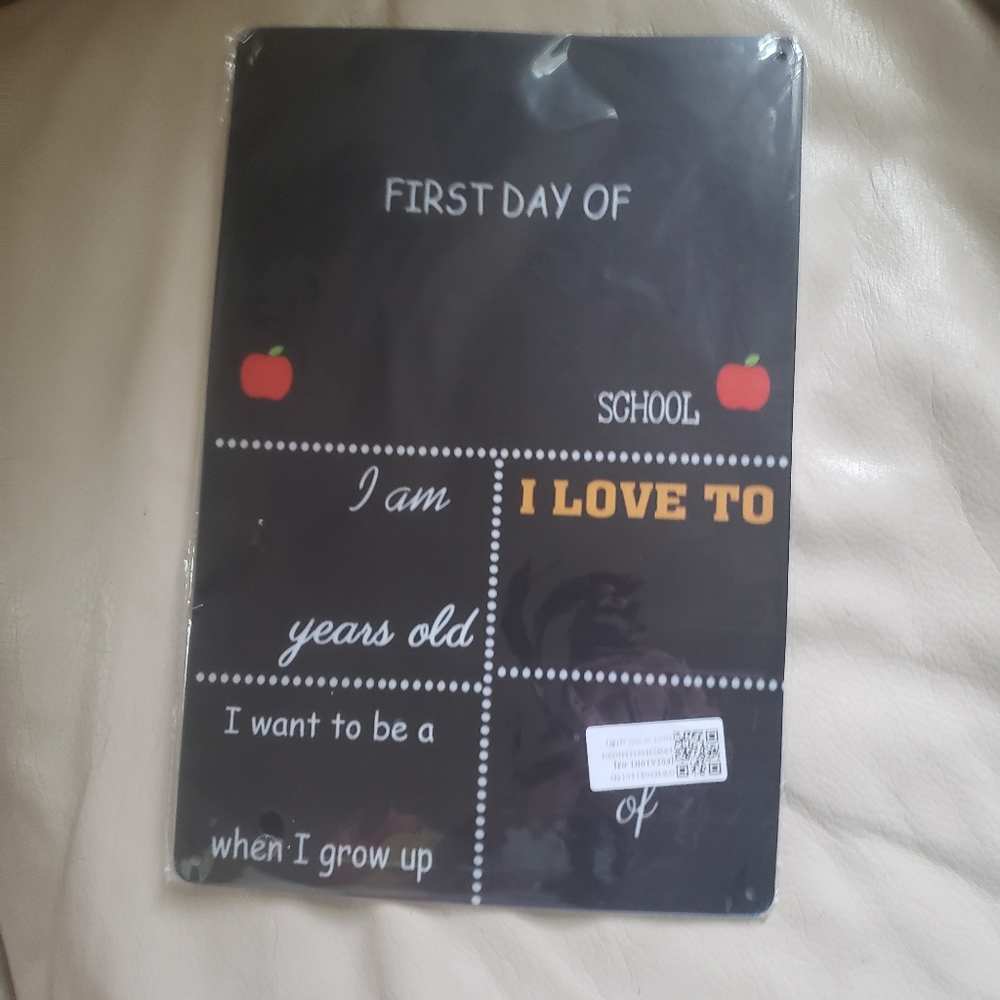 First day of school chalk board